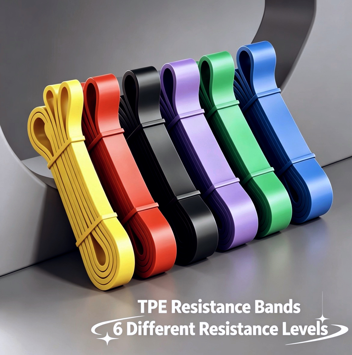 Pilates Yoga Difference - TPE Resistance Bands 6 Levels Different