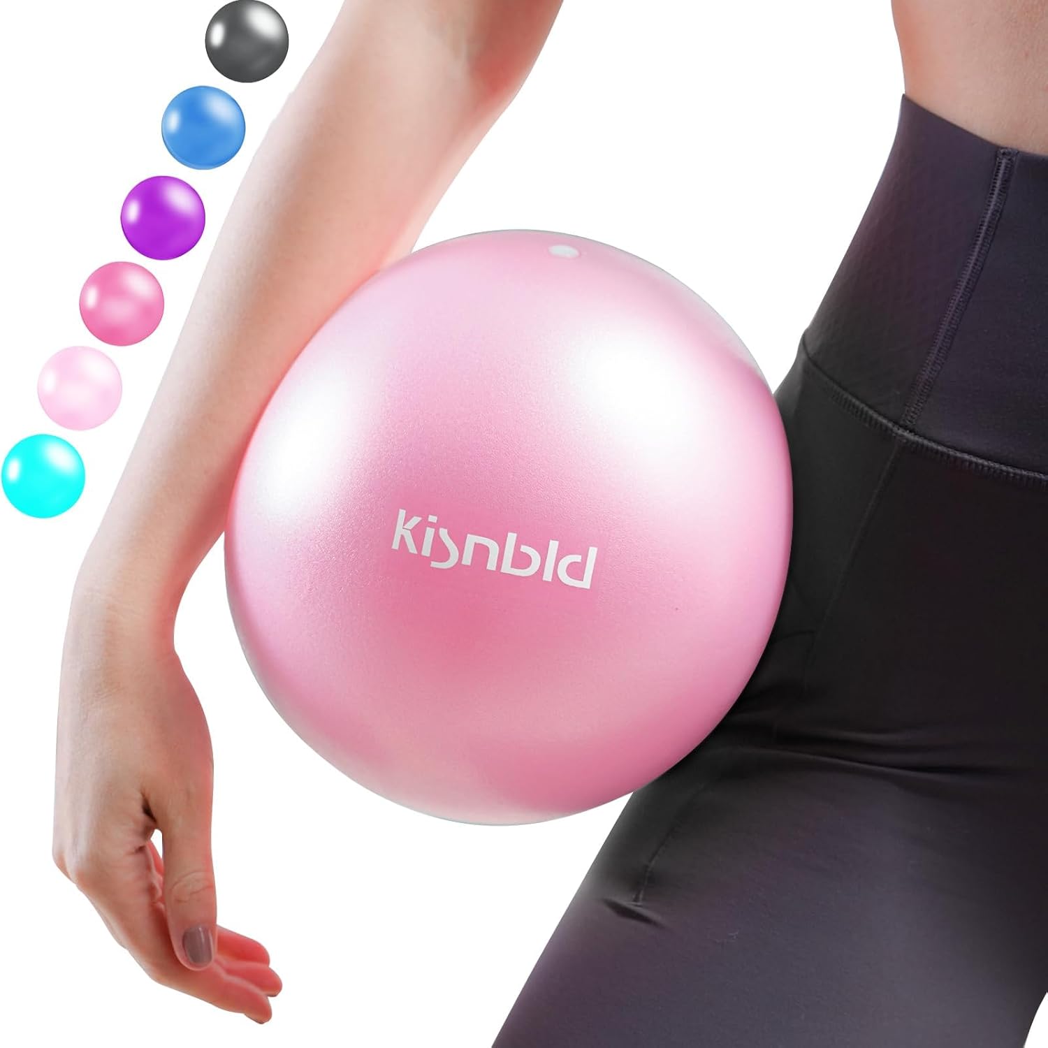 Pilates Ball Mini - kisnbld Small Exercise Ball, 9 Inch