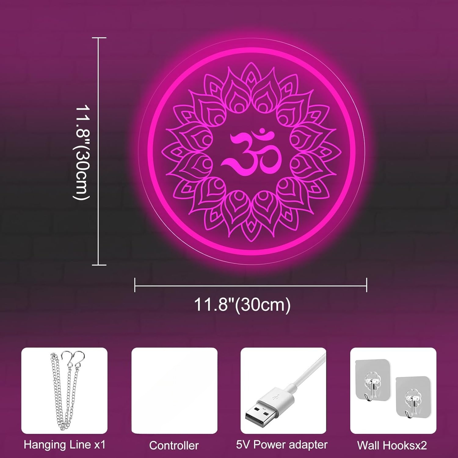 Om Mandala Neon Sign USB Power - Pilates Yoga Room recensie en prijs
