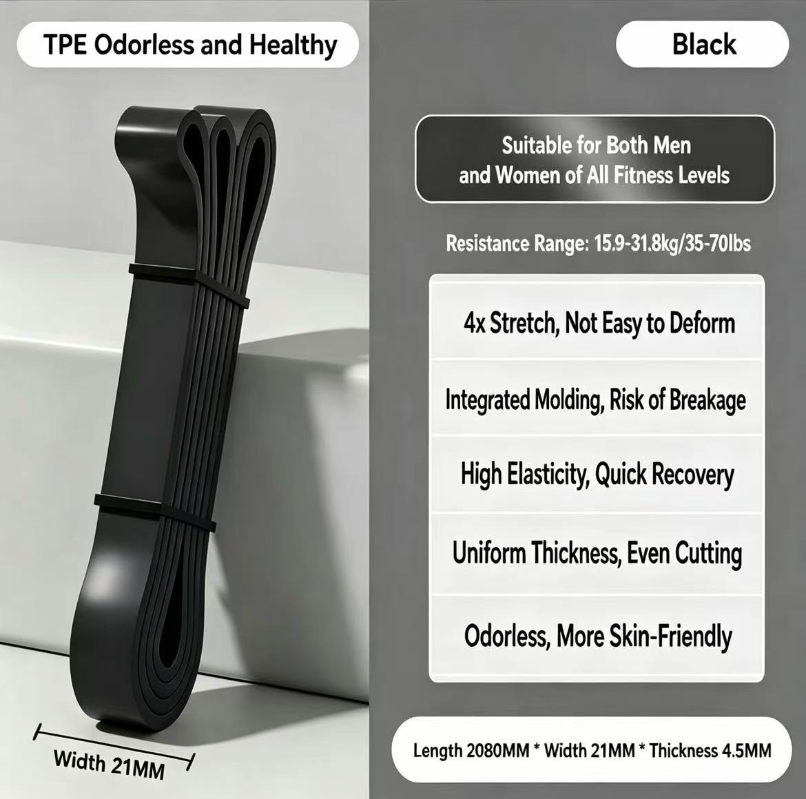 TPE Resistance Bands 6 Levels  - Pilates Yoga Difference recensie en prijs