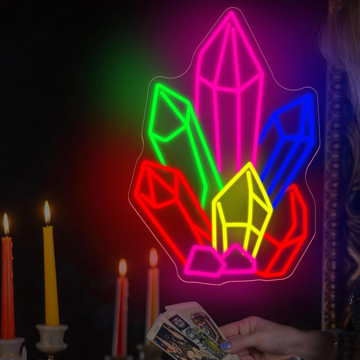 Crystals Stones Tarot Neon Sig - Pilates Yoga Room recensie en prijs