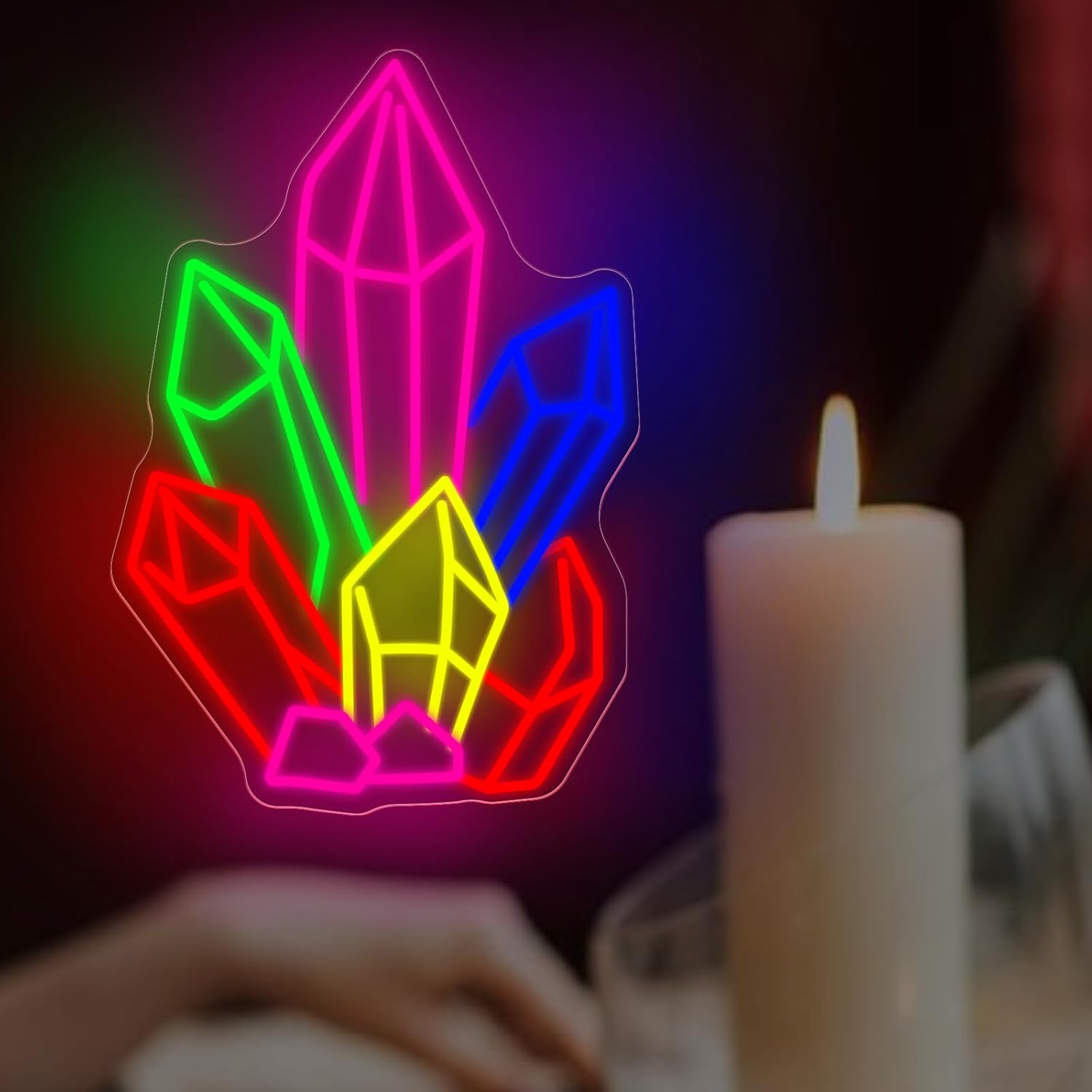 Crystals Stones Tarot Neon Sig - Pilates Yoga Room recensie en prijs